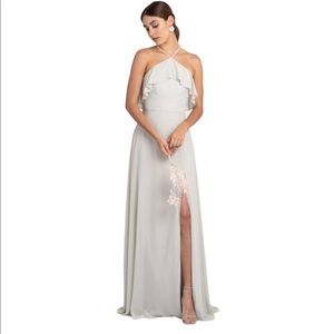 Jenny Yoo Jada Bridesmaid Maxi Dress  Gown Meadow Luxe Chiffon Mint Green  8